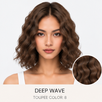 100% Human Hair – Straight & Wavy Swiss Lace Base for Natural Crown Coverage