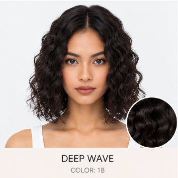 100% Human Hair – Straight & Wavy Swiss Lace Base for Natural Crown Coverage