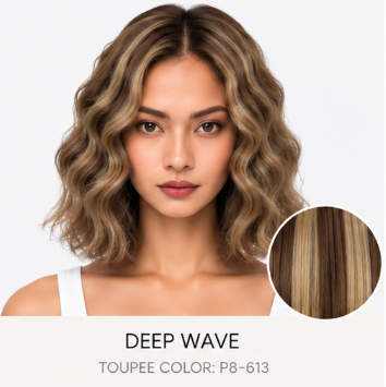 100% Human Hair – Straight & Wavy Swiss Lace Base for Natural Crown Coverage