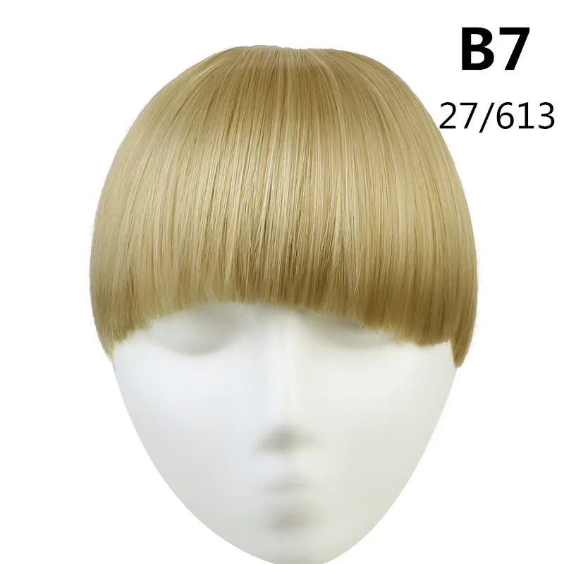 Clip-In Fringe Bangs – Natural-Looking Gradient Hairpiece (Black/Brown, Heat-Resistant)