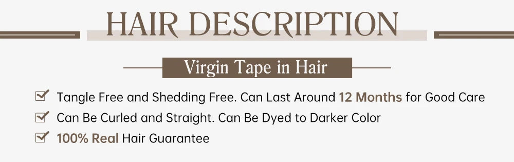 Virgin Tape-In Human Hair Extensions – Straight Remy Hair 2.5g/pc (14–24”)
