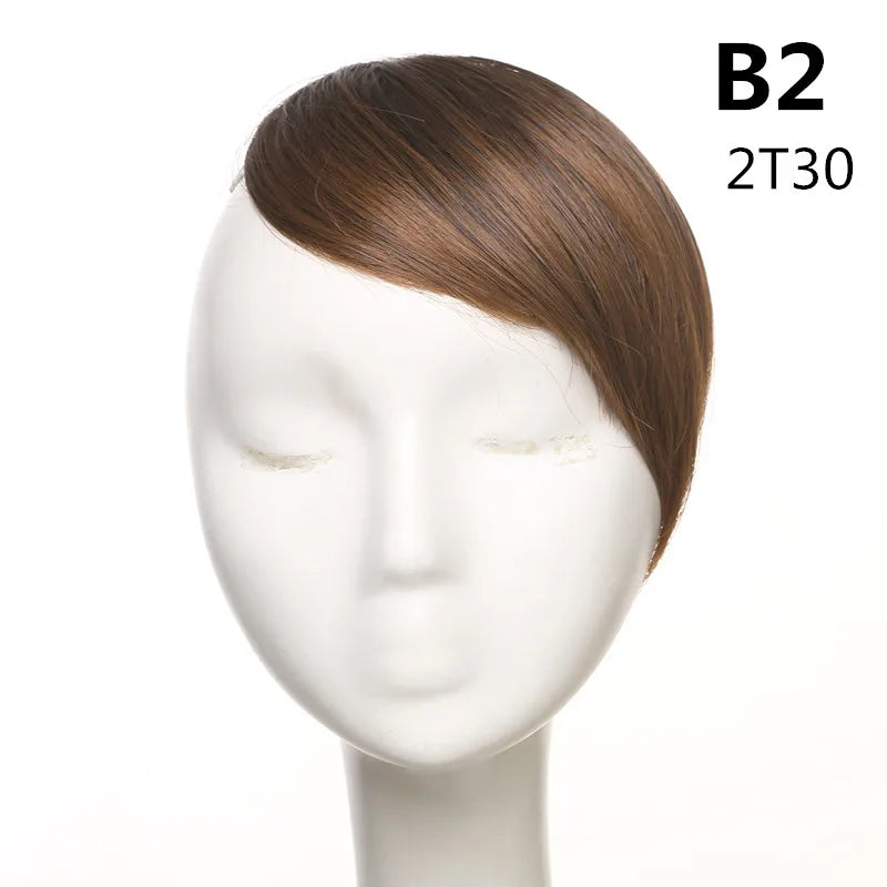 Clip-In Fringe Bangs – Natural-Looking Gradient Hairpiece (Black/Brown, Heat-Resistant)