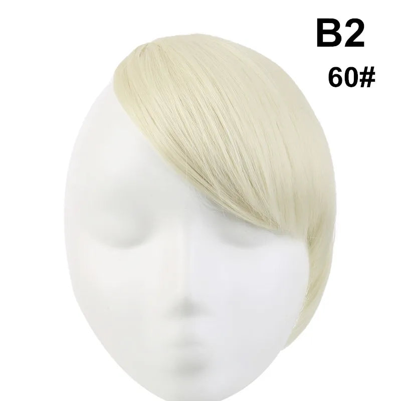 Clip-In Fringe Bangs – Natural-Looking Gradient Hairpiece (Black/Brown, Heat-Resistant)