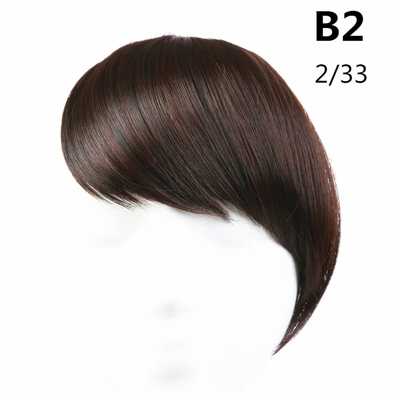 Clip-In Fringe Bangs – Natural-Looking Gradient Hairpiece (Black/Brown, Heat-Resistant)