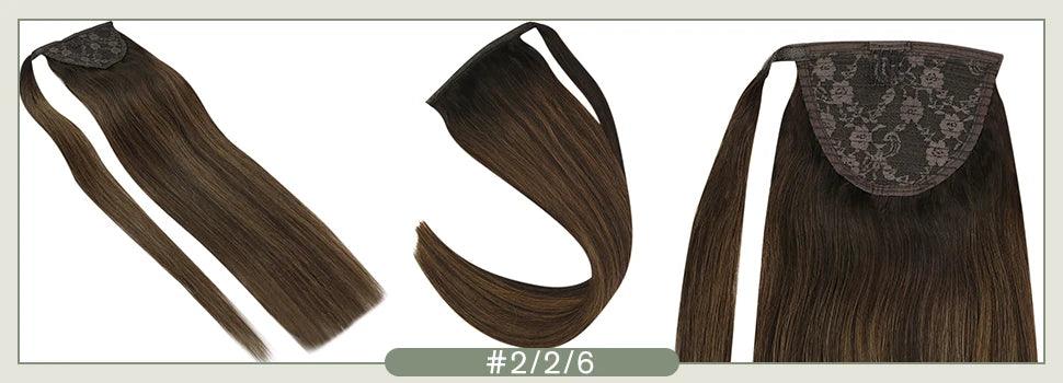 Human Hair Ponytail Extension – Straight Remy Wrap-Around Clip-In Ponytail 80g