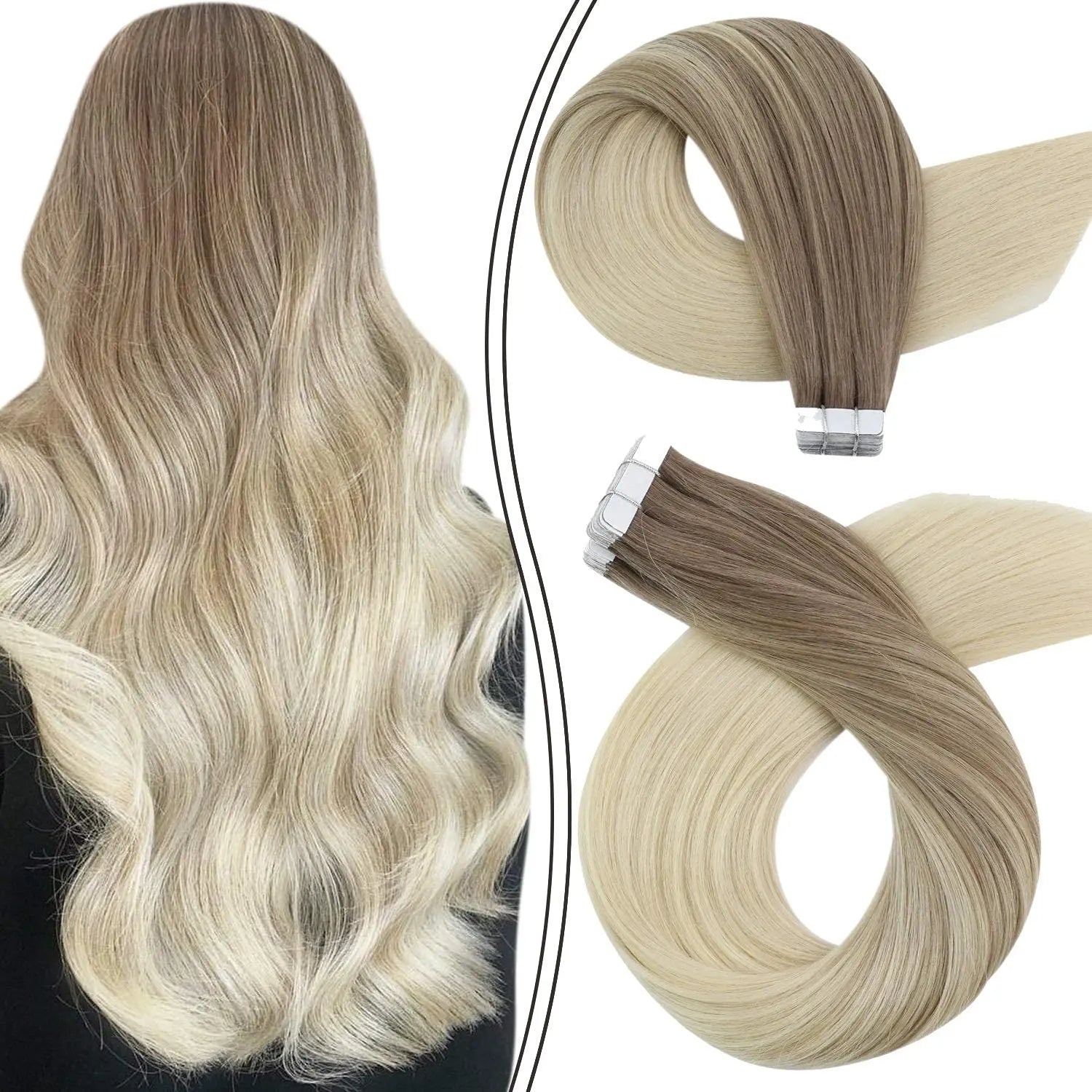 Premium Remy Human Hair Tape-In Extensions – 40 Pieces