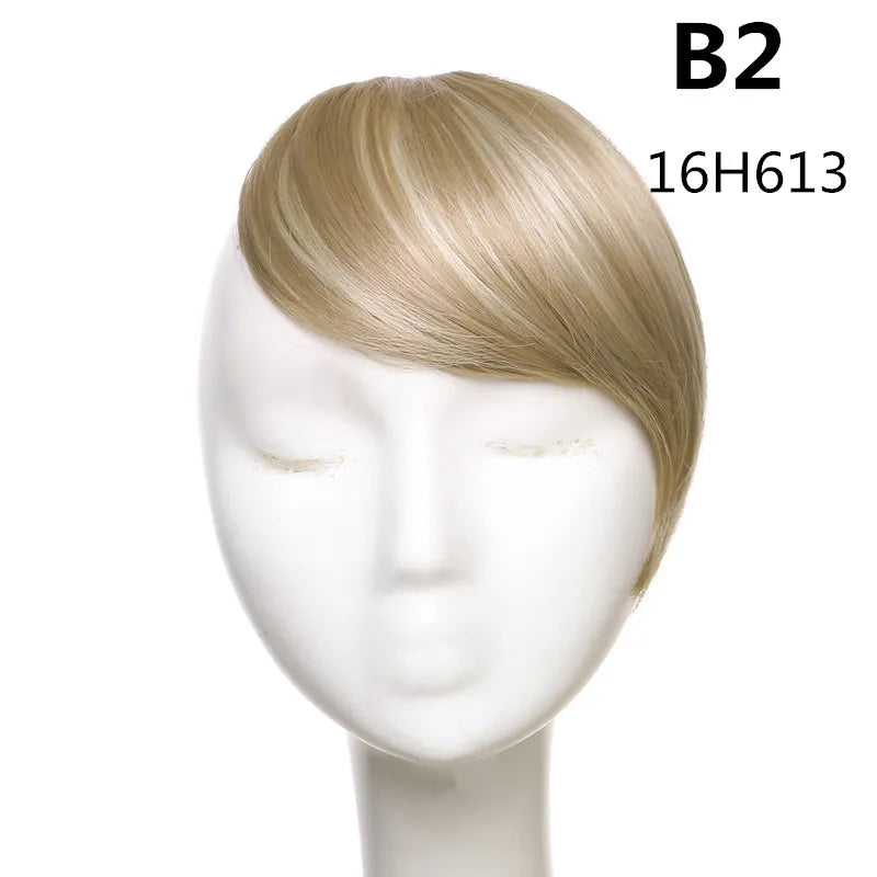 Clip-In Fringe Bangs – Natural-Looking Gradient Hairpiece (Black/Brown, Heat-Resistant)
