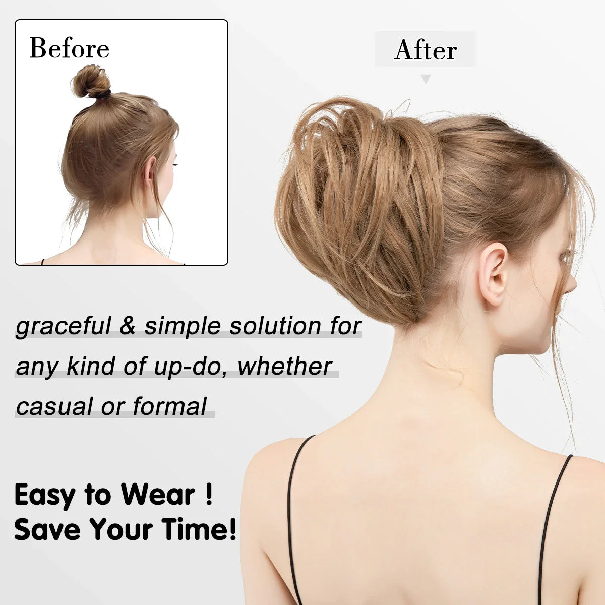 Silkara™ Hair Bun Curly Chignon Band