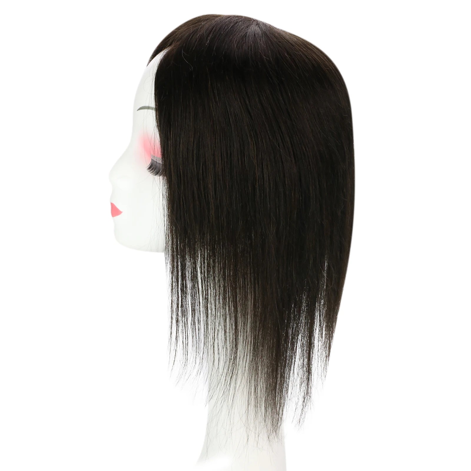 Straight Human Hair Topper – Remy Clip-In Hair Piece with Mono & PU Base