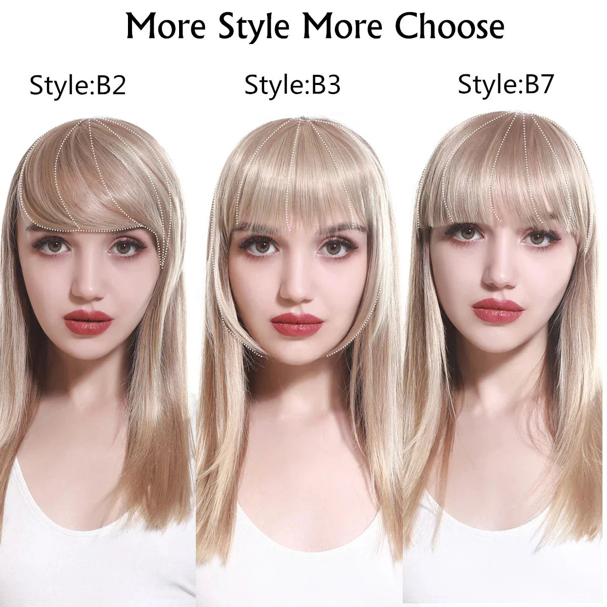 Clip-In Fringe Bangs – Natural-Looking Gradient Hairpiece (Black/Brown, Heat-Resistant)