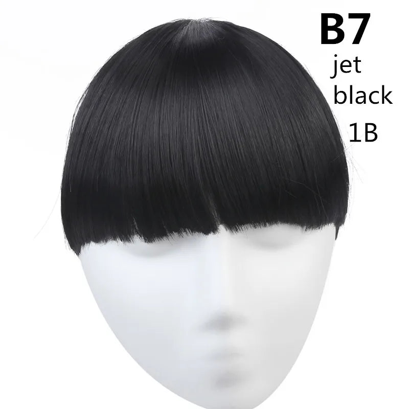 Clip-In Fringe Bangs – Natural-Looking Gradient Hairpiece (Black/Brown, Heat-Resistant)