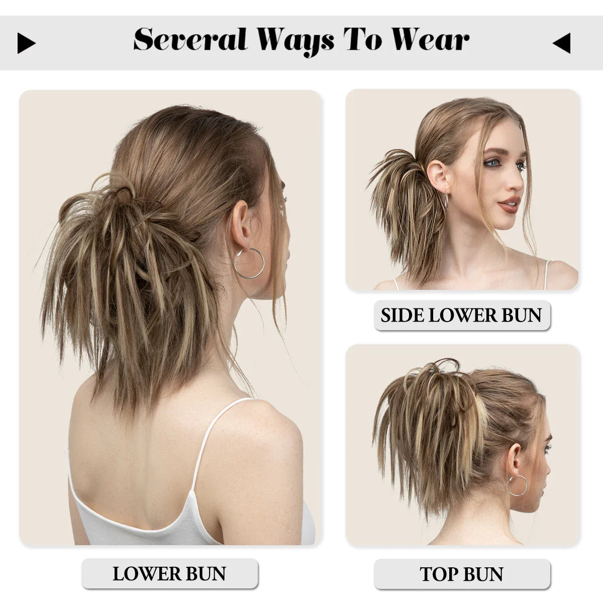 Silkara™ Hair Messy Curly Bun Star