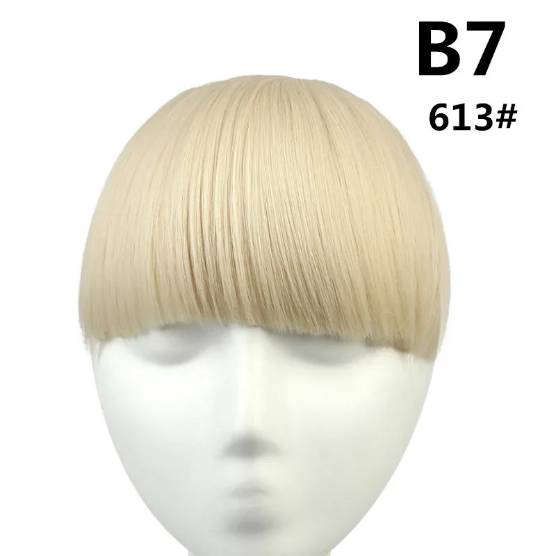 Clip-In Fringe Bangs – Natural-Looking Gradient Hairpiece (Black/Brown, Heat-Resistant)