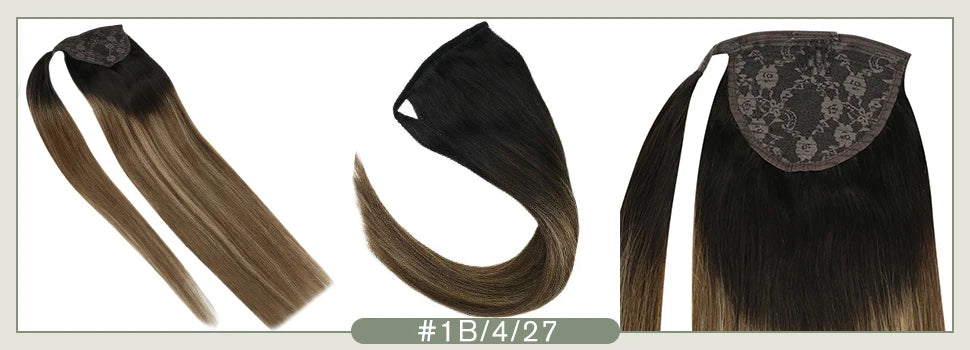 Human Hair Ponytail Extension – Straight Remy Wrap-Around Clip-In Ponytail 80g
