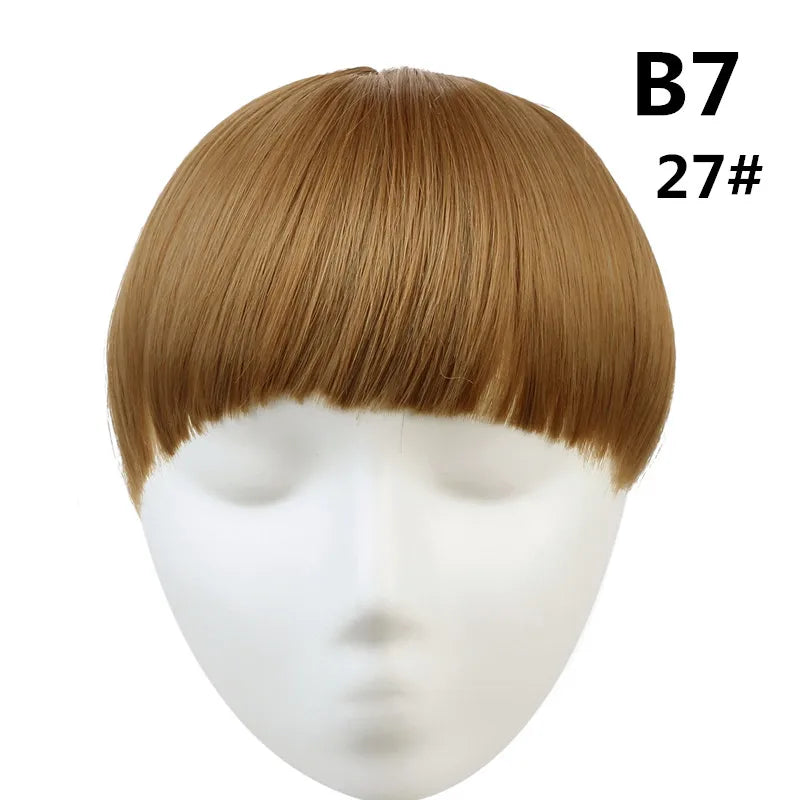 Clip-In Fringe Bangs – Natural-Looking Gradient Hairpiece (Black/Brown, Heat-Resistant)
