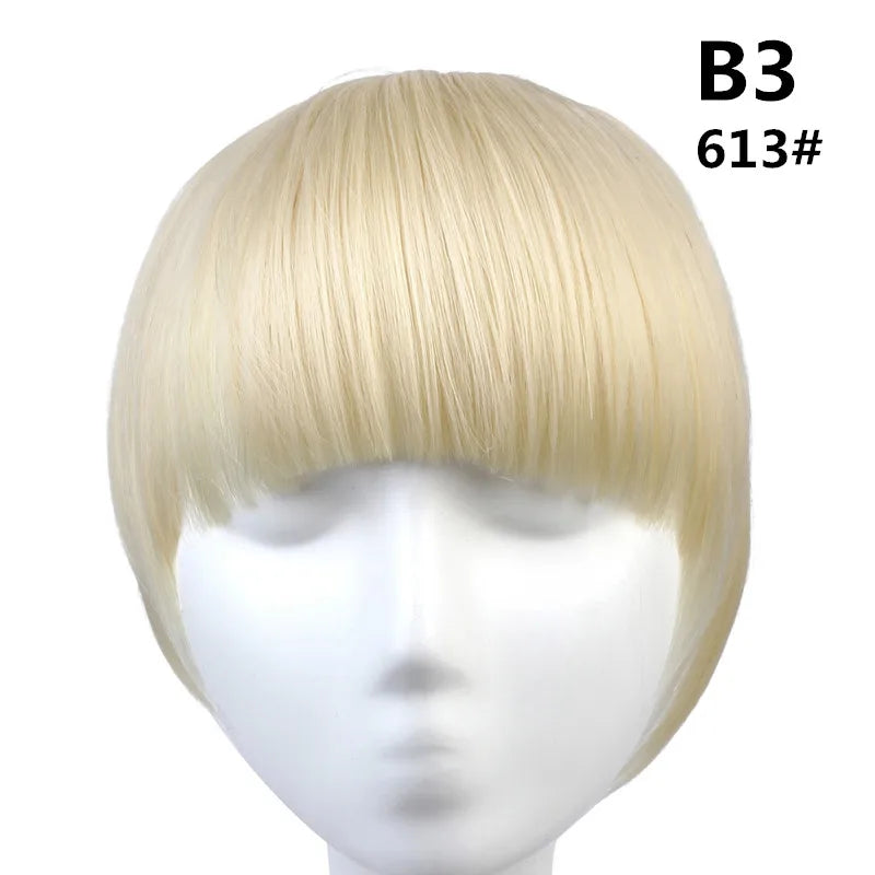 Clip-In Fringe Bangs – Natural-Looking Gradient Hairpiece (Black/Brown, Heat-Resistant)