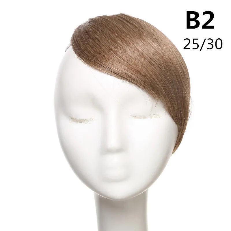 Clip-In Fringe Bangs – Natural-Looking Gradient Hairpiece (Black/Brown, Heat-Resistant)