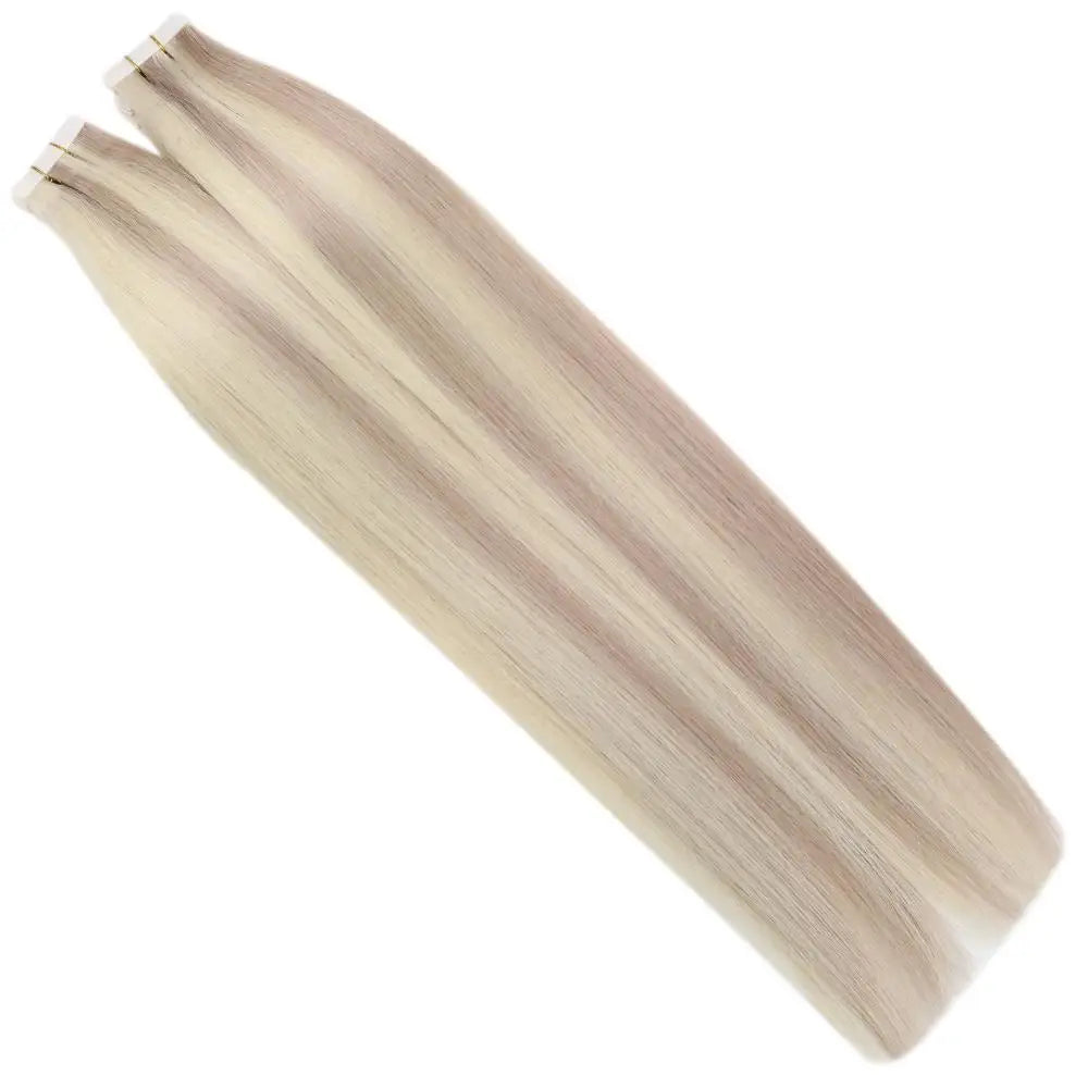 Virgin Remy Tape-In Hair Extensions – Invisible Injection Tape, Double Drawn, Natural Straight (20pcs)