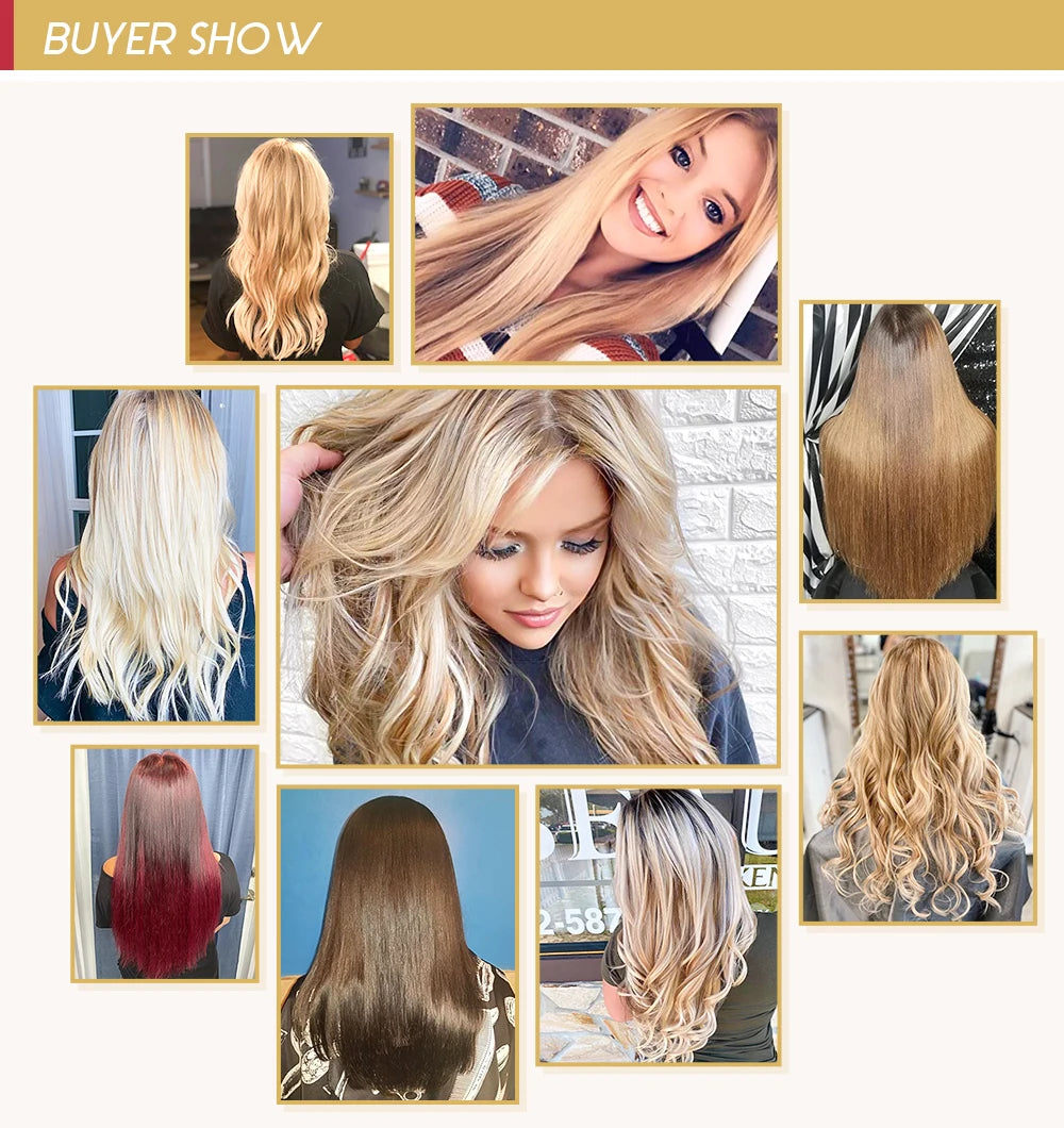 Seamless PU Clip-In Human Hair Extensions – 7 Piece Full Head Remy Set (105g)