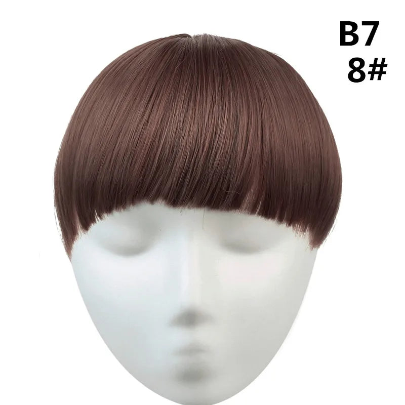 Clip-In Fringe Bangs – Natural-Looking Gradient Hairpiece (Black/Brown, Heat-Resistant)