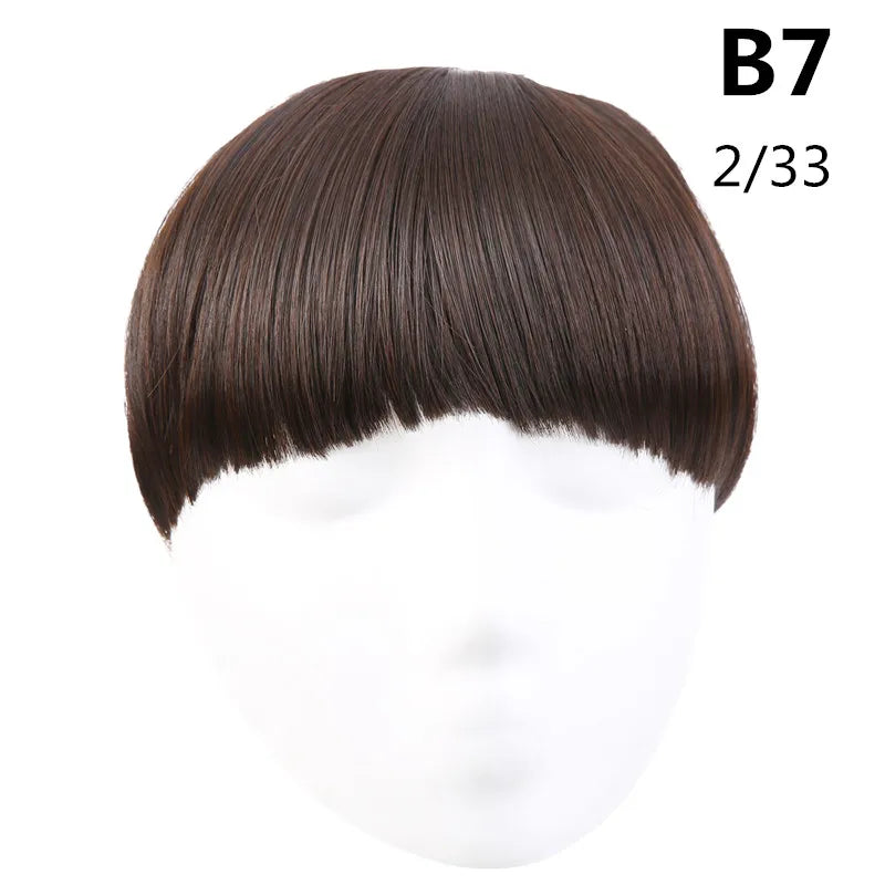 Clip-In Fringe Bangs – Natural-Looking Gradient Hairpiece (Black/Brown, Heat-Resistant)