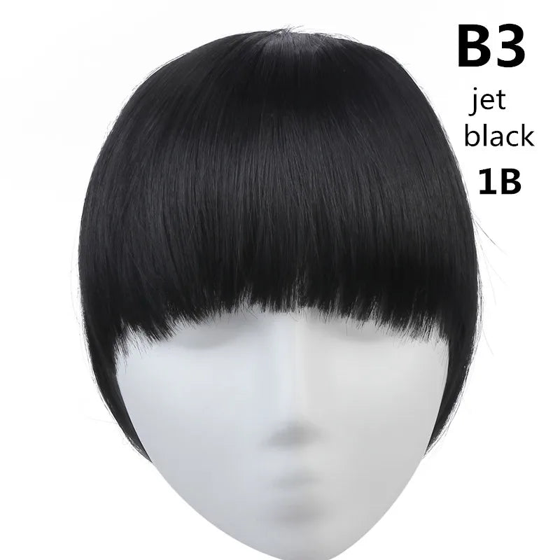 Clip-In Fringe Bangs – Natural-Looking Gradient Hairpiece (Black/Brown, Heat-Resistant)