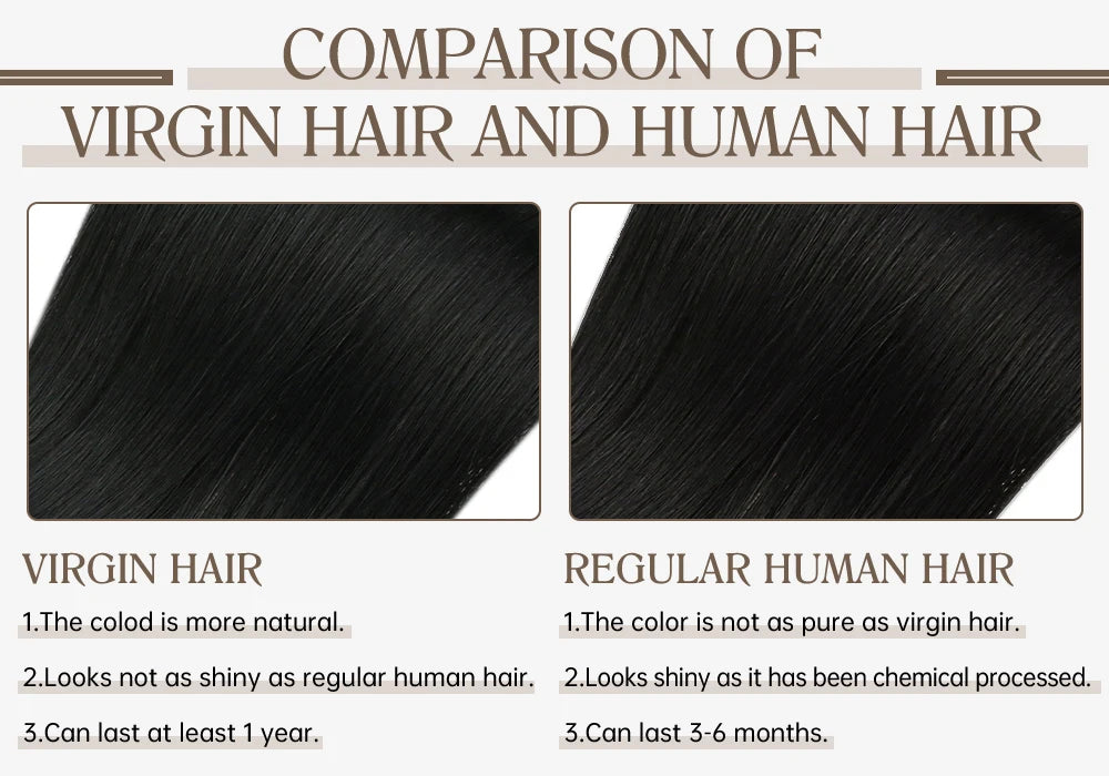 Virgin Tape-In Human Hair Extensions – Straight Remy Hair 2.5g/pc (14–24”)