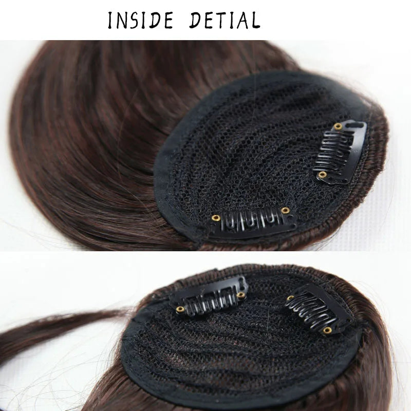 Clip-In Fringe Bangs – Natural-Looking Gradient Hairpiece (Black/Brown, Heat-Resistant)