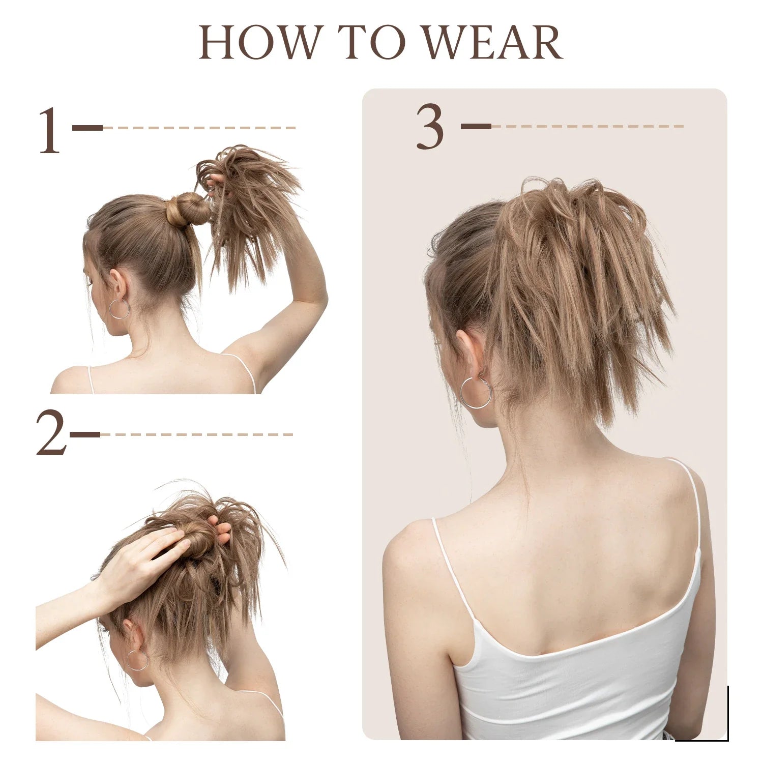 Silkara™ Hair Messy Curly Bun Star