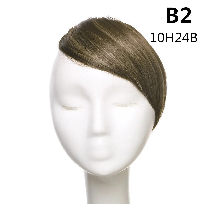 Clip-In Fringe Bangs – Natural-Looking Gradient Hairpiece (Black/Brown, Heat-Resistant)