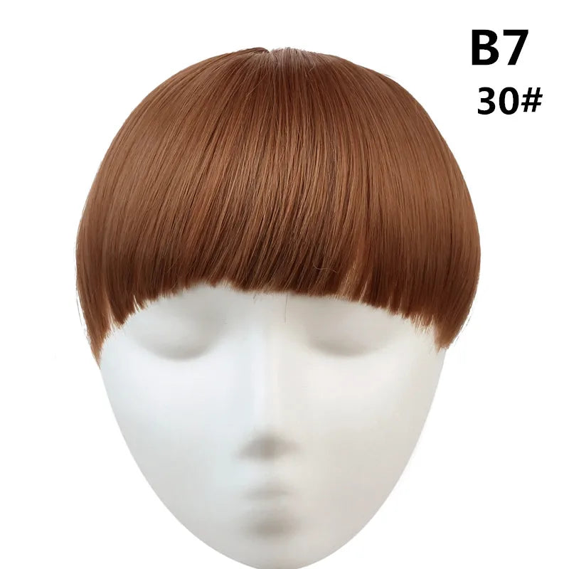Clip-In Fringe Bangs – Natural-Looking Gradient Hairpiece (Black/Brown, Heat-Resistant)