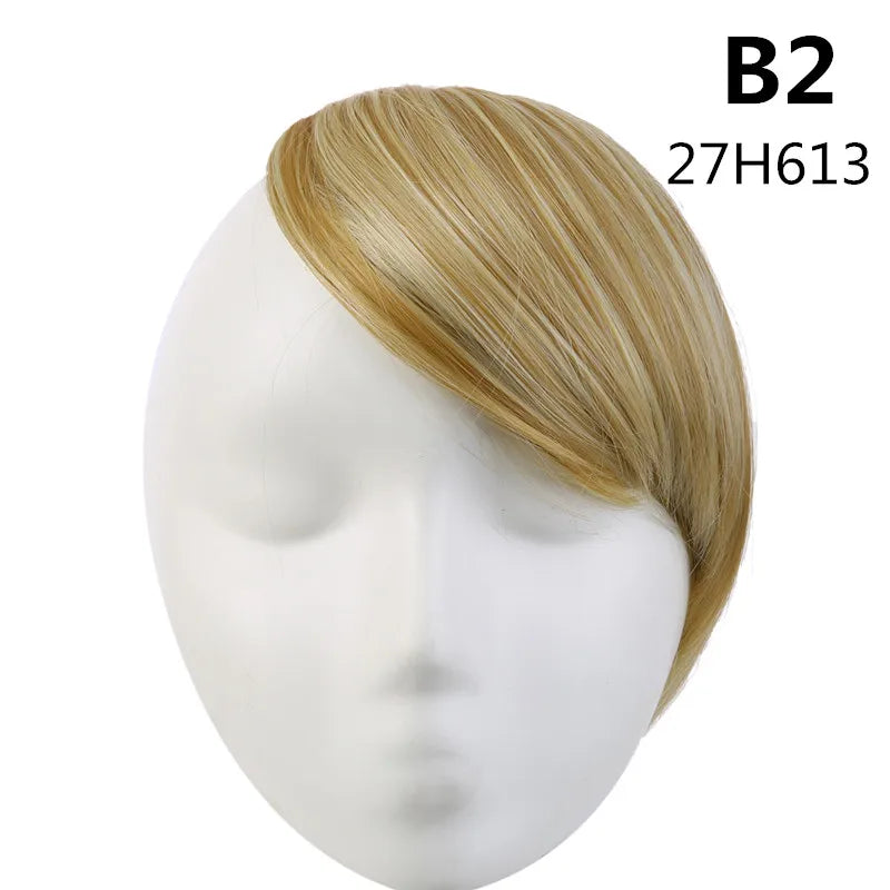 Clip-In Fringe Bangs – Natural-Looking Gradient Hairpiece (Black/Brown, Heat-Resistant)