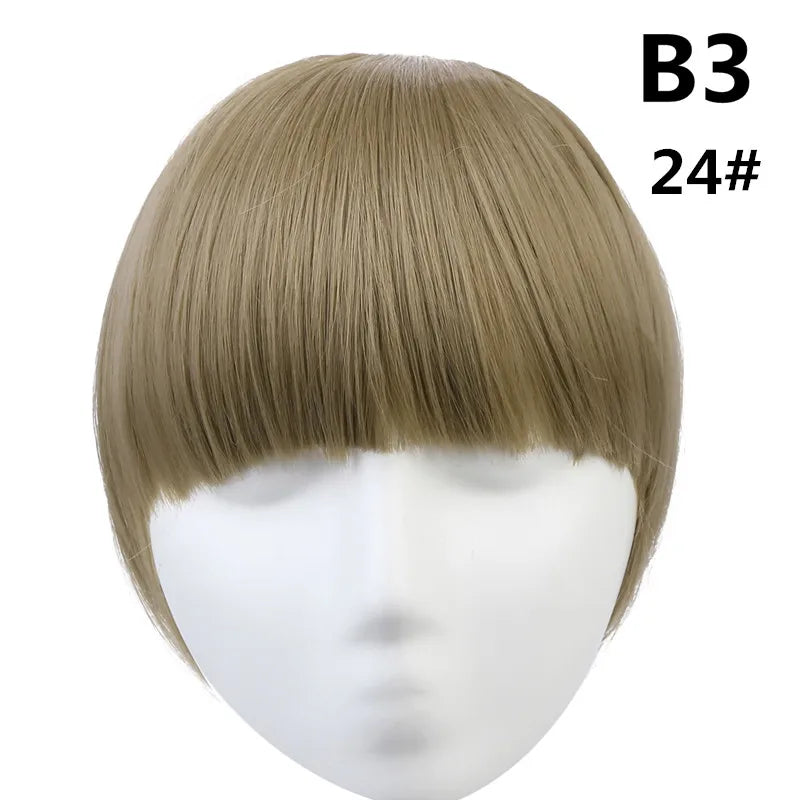 Clip-In Fringe Bangs – Natural-Looking Gradient Hairpiece (Black/Brown, Heat-Resistant)