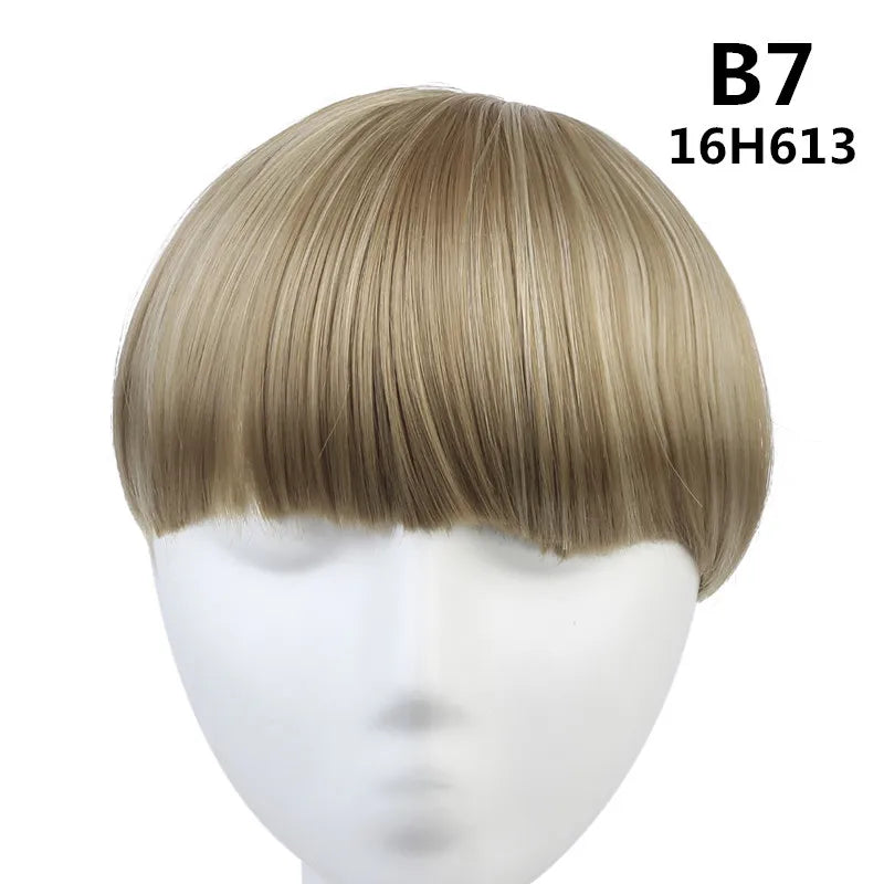 Clip-In Fringe Bangs – Natural-Looking Gradient Hairpiece (Black/Brown, Heat-Resistant)