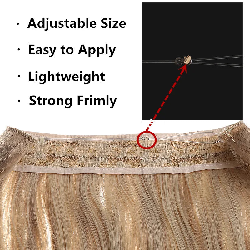Silkara™ Secret Halo Hair Extensions 18, 22 Inches (Straight-No Clip)