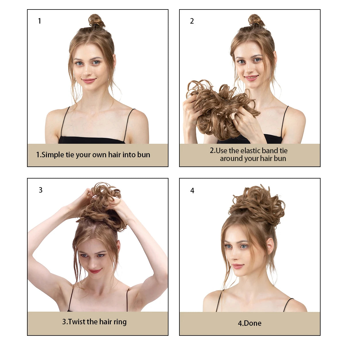 Messy Bun Hair Piece – Curly Chignon Scrunchie Hair Extension for Women