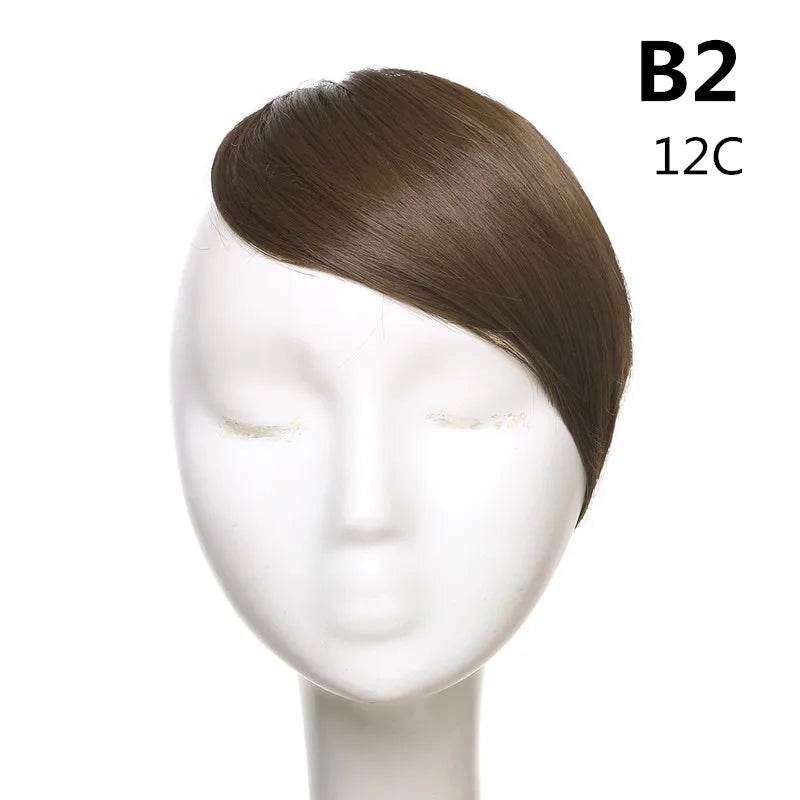 Clip-In Fringe Bangs – Natural-Looking Gradient Hairpiece (Black/Brown, Heat-Resistant)