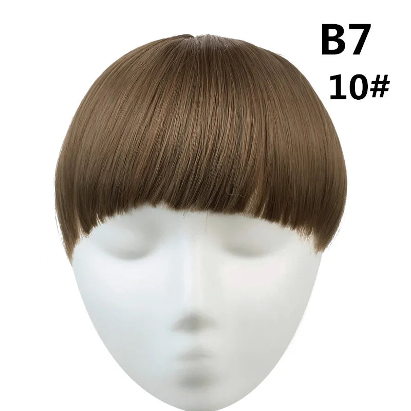 Clip-In Fringe Bangs – Natural-Looking Gradient Hairpiece (Black/Brown, Heat-Resistant)