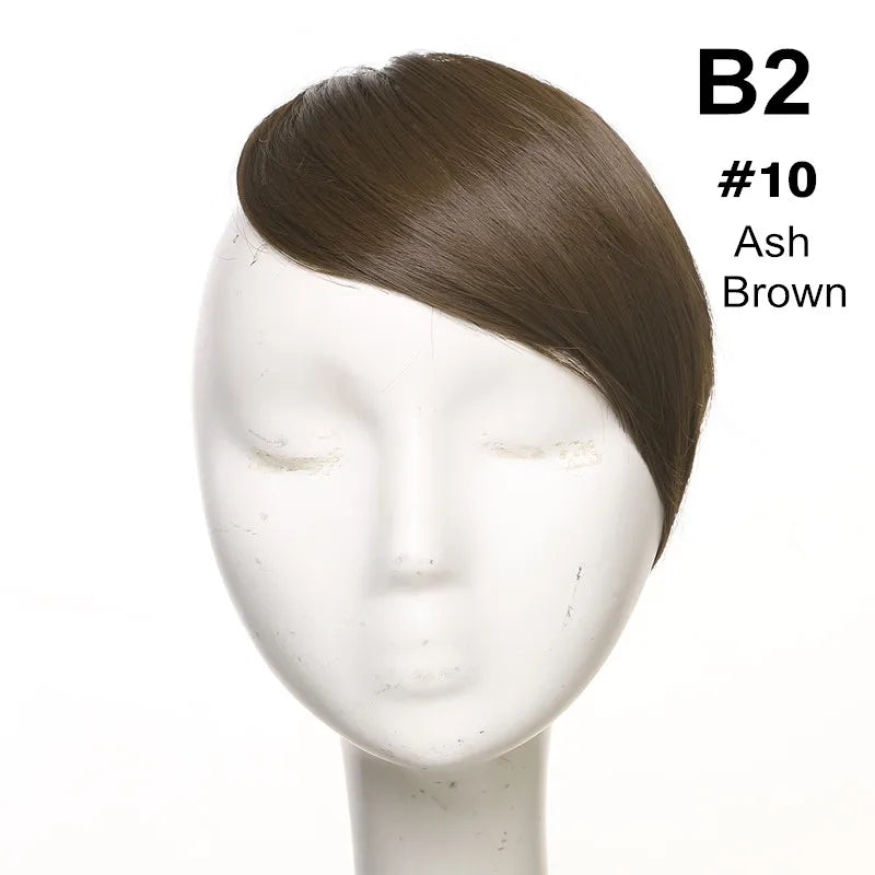 Clip-In Fringe Bangs – Natural-Looking Gradient Hairpiece (Black/Brown, Heat-Resistant)