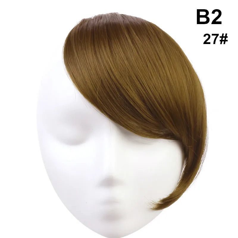 Clip-In Fringe Bangs – Natural-Looking Gradient Hairpiece (Black/Brown, Heat-Resistant)
