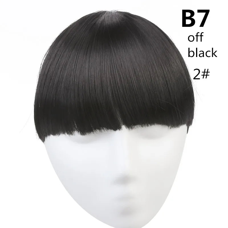 Clip-In Fringe Bangs – Natural-Looking Gradient Hairpiece (Black/Brown, Heat-Resistant)