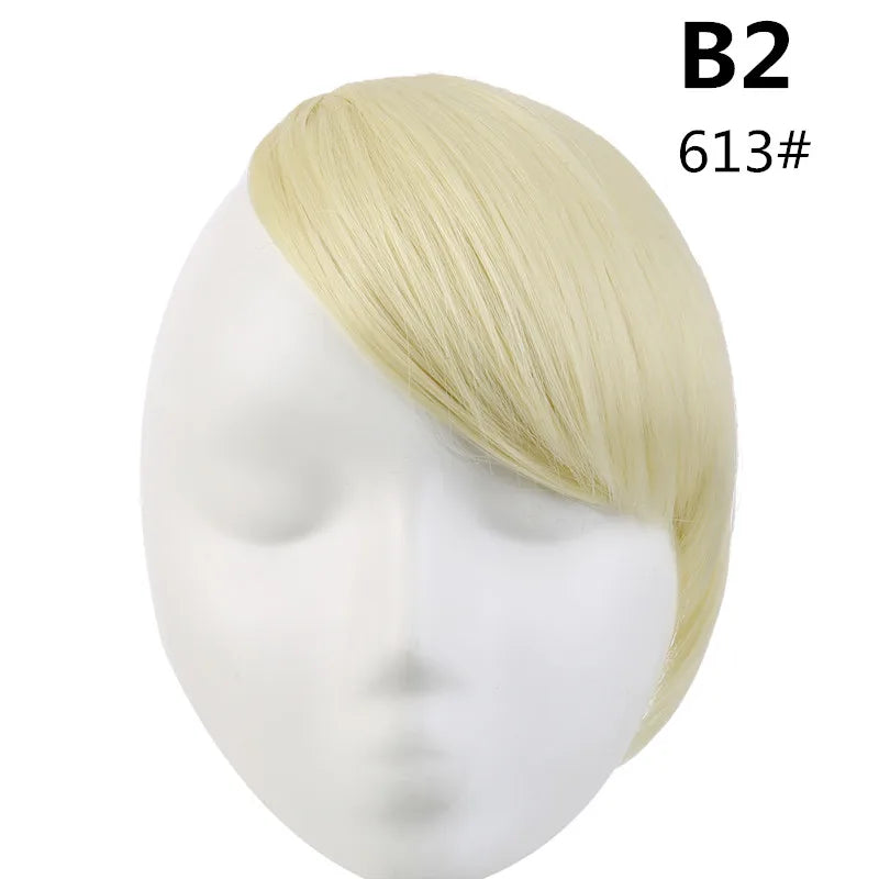Clip-In Fringe Bangs – Natural-Looking Gradient Hairpiece (Black/Brown, Heat-Resistant)