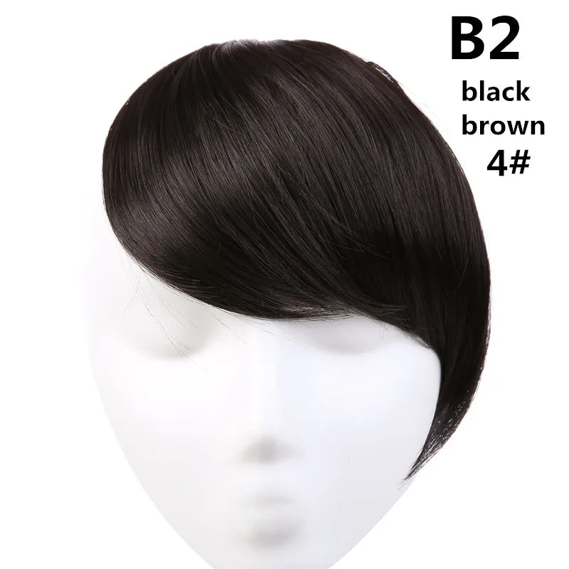 Clip-In Fringe Bangs – Natural-Looking Gradient Hairpiece (Black/Brown, Heat-Resistant)
