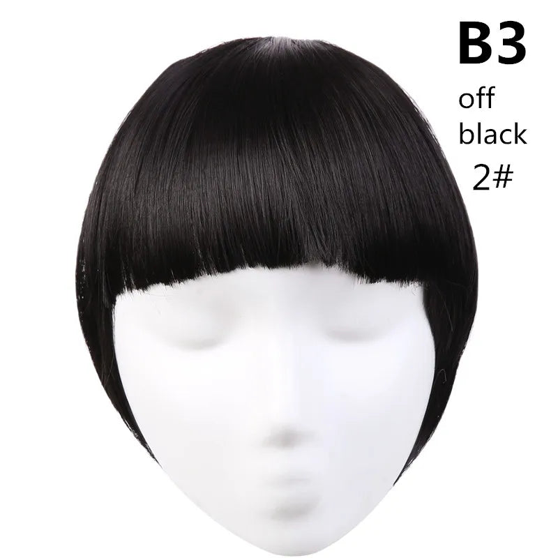 Clip-In Fringe Bangs – Natural-Looking Gradient Hairpiece (Black/Brown, Heat-Resistant)