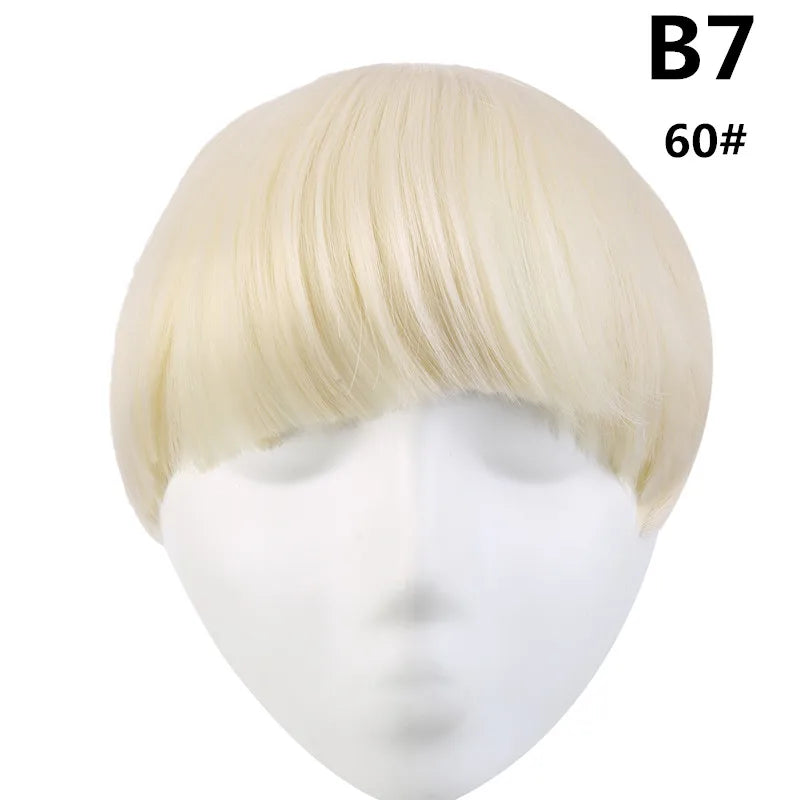 Clip-In Fringe Bangs – Natural-Looking Gradient Hairpiece (Black/Brown, Heat-Resistant)