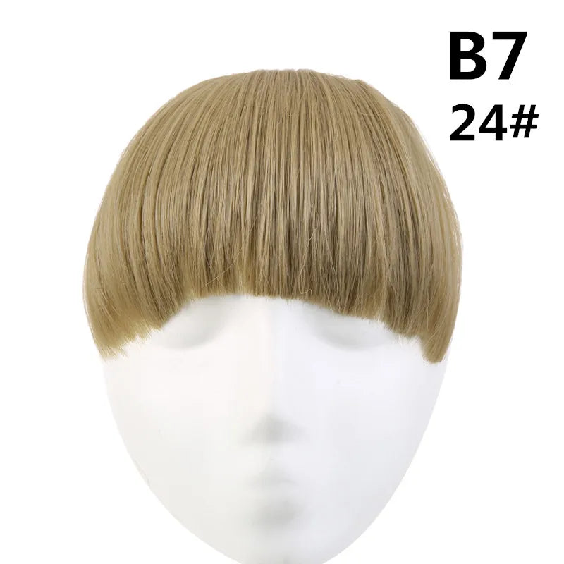 Clip-In Fringe Bangs – Natural-Looking Gradient Hairpiece (Black/Brown, Heat-Resistant)