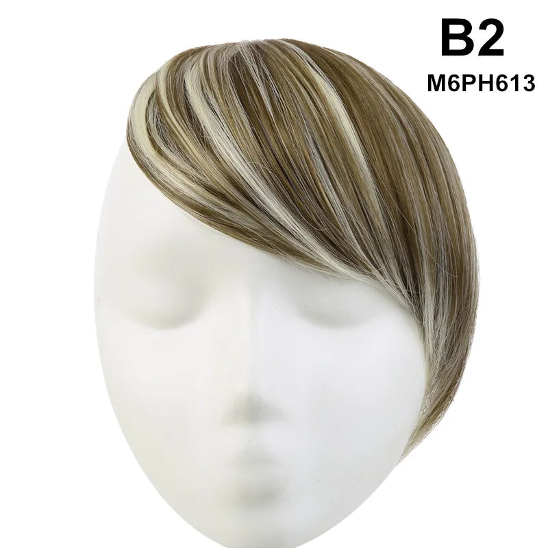 Clip-In Fringe Bangs – Natural-Looking Gradient Hairpiece (Black/Brown, Heat-Resistant)