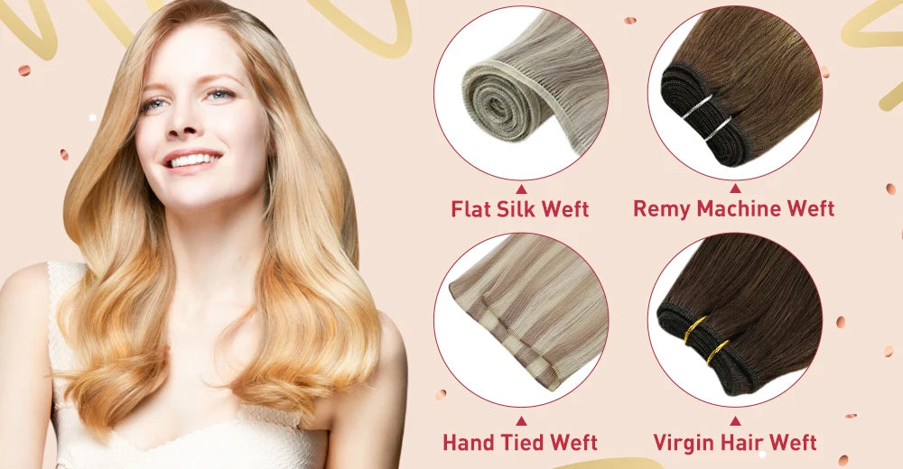Machine Weft Human Hair Extensions – Straight Remy Hair Weaving Bundles 100g