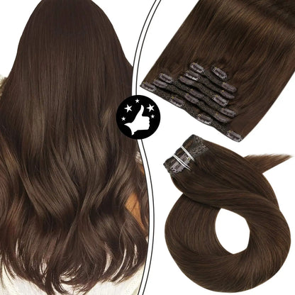 7-Piece Clip-In Human Hair Extensions – 16–24” Straight Remy Hair (105g)
