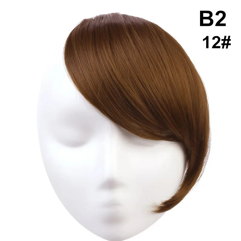Clip-In Fringe Bangs – Natural-Looking Gradient Hairpiece (Black/Brown, Heat-Resistant)